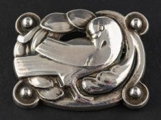 Kristian Moehl-Hansen (1876-1962) for Georg Jensen, a silver brooch depicting a dove, model nr 204,