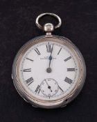 Waltham, USA, a silver key-wound pocket watch,