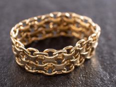 A ''X' link chain ring, with indistinct marks, ring size Y, total weight ca. 4.7gms.
