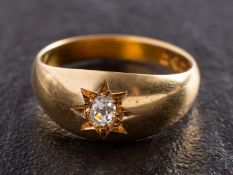 An 18ct gold, old-cut diamond, single-stone ring, estimated diamond weight ca. 0.