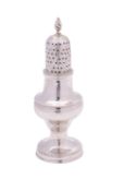 A George III silver pepperette, maker George Gray, London, 1784 of baluster form,
