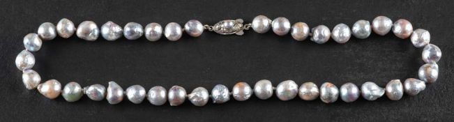 A 'Tahitian' baroque-shaped, cultured pearl, choker necklace, the cultured,