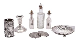 A Victorian butter dish, maker James Deakin & Sons, Sheffield, 1889, of shell-shaped outline,