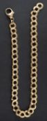 A figure-of-eight link bracelet, stamped '375', total length ca. 22cm, total weight ca. 13.6gms.