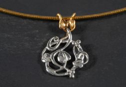 A Clogau 9ct gold, pendant with serpentine chain,