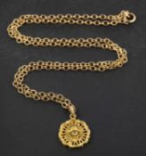 A pendant depicting the zodiac sign of cancer, with Moroccan control stamps for 18ct gold,
