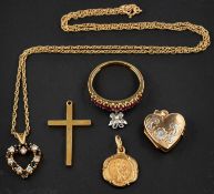 A collection of 9ct gold jewellery,