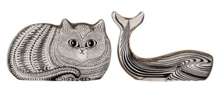 *Abraham Palatnik [1928-2020] two Lucite animals, comprising a recumbent cat and a whale,