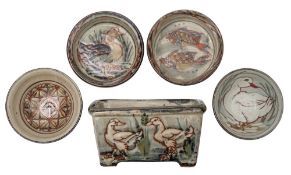 *Colin Kellam [1942 - 2020] a group of stoneware, comprising a small rectangular jardiniere,