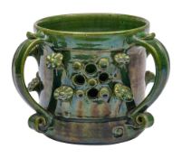 *John Maltby [1936-2020] a terracotta tyg, the handles with thumb rests and scroll terminals,