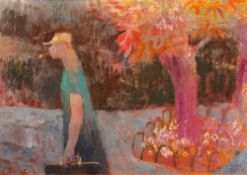 * Richard Sorrell [b.1948] Central Park signed bottom right oil on board, 40 x 57cm.