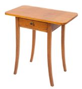 Utility Furniture Scheme, an oak side table, the rectangular top with rounded corners,
