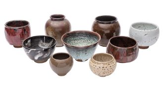 *Brian Paul Bearne [1937-2000] seven stoneware bowls and two vases,