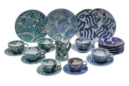 *Janice Tchalenko [1942-2018] for Dartington Pottery, a quantity of tableware,