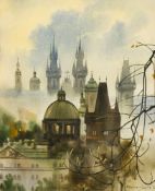 Czech School [late 20th century] Prague inscribed lower right,