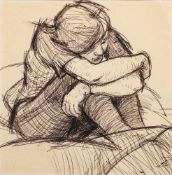 * Robert O Lenkiewicz [1941-2002] Study of Mouse; Mouse and Milton two pen and ink drawings,