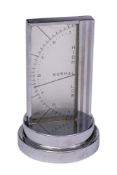 An Art Deco chrome plated Zeiss Ikon desk barometer by Goerz, Berlin on a stepped circular base,