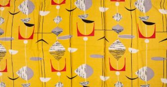 Marianne Mahler, a David Whitehead printed cotton 'Mobile' pattern pelmet: 58 x 172cm,