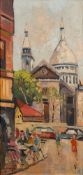 French School [20th century] Parisian Street Scenes; a pair oil on canvas each 58 x 28cm;