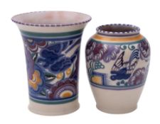 Two Poole pottery vases,