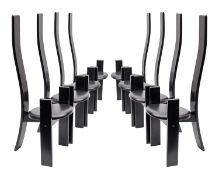 A set of eight Golem dining chairs by Vico Magistretti for Poggi,
