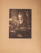 An early 20th century photograph of Exeter Violin maker Henry Stoneman by Donald R Baker, 1925,