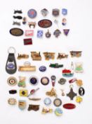 A collection of transport and other enamel cap and lapel badges, including Foden , Esso, Jap,
