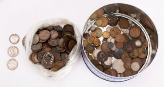 A collection of coins including 1890 & 1898 halfcrown, 879 florin,etc.