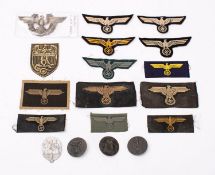 A German Police Shako badges, together with a group of four Totes,