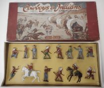 Crescent Toys, Cowboys & Indians: containing two mounted and twelve foot figures,