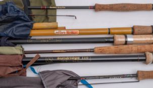 Milbro, Carbotec and others. A group of seven various carbon, hollow glass and other rods.
