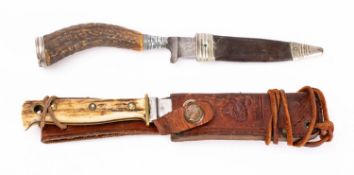 An early 20th century antler handled knife,