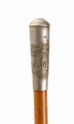 A silver pate mounted swagger stick for St.