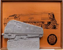A cast alloy commemorative plaque for the Warship Class 2200 HP Diesel Hydraulic locomotives,
