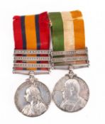 A Boer War pair to '5237 Pte A Leeder Norfolk Rgt',