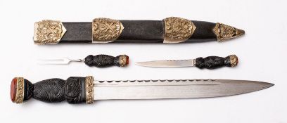 A 20th century silver plate mounted Scottish dirk,