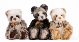 A group of three Charlie Bears after Isabelle Lee, comprising 'Jed,