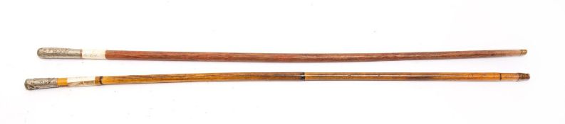 Two early 20th century silver plate mounted OTC swagger sticks, one for St Paul's School, London,