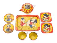 'Happynaks' (England). A children's tinplate Disney tea set with litho printed decoration.