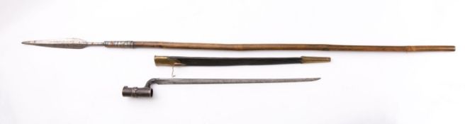A British 1853 pattern socket bayonet,