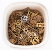 A collection of RAMC and RA shoulder and collar badges.