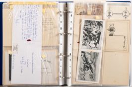 A collection of British Regimental Greeting cards and a framed group of MP insignia.