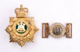 A Victorian pattern Devonshire Regiment Officer's waist belt clasp 1881-1901,