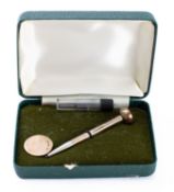 An Elizabeth II novelty sterling silver pencil stamped sterling,