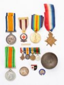 A WWI 1914-15 star to '2284 Pte R H Upsom 1/4 Sea Highrs' and WWI pair to Lieut R H Upson RAF,