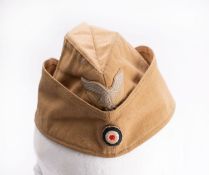 A Luftwaffe 'Afrika Corp' forage cap stamped to lining 'Leonhard Paulig,
