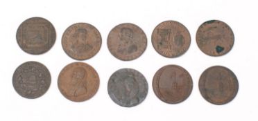 Ten 18th century trade tokens (some higher grades)