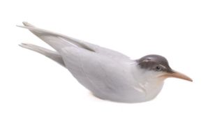 A Copenhagen porcelain model of a gull numbered '827', 27cm long.