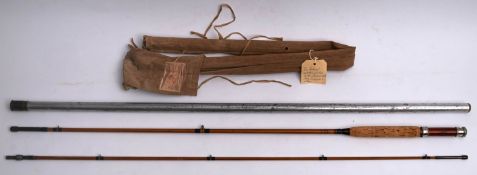 A Farlow 'Antenor' two piece split cane rod with spare tip in original canvas bag,