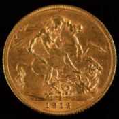 A George V 1912 sovereign.